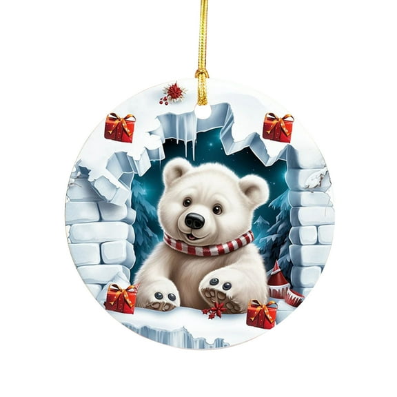 Dengmore Acrylic Christmas Snowman Santa Deer Break Through Decoration Christmas Tree Hanging Ornament Christmas Gift Holiday Home Decor