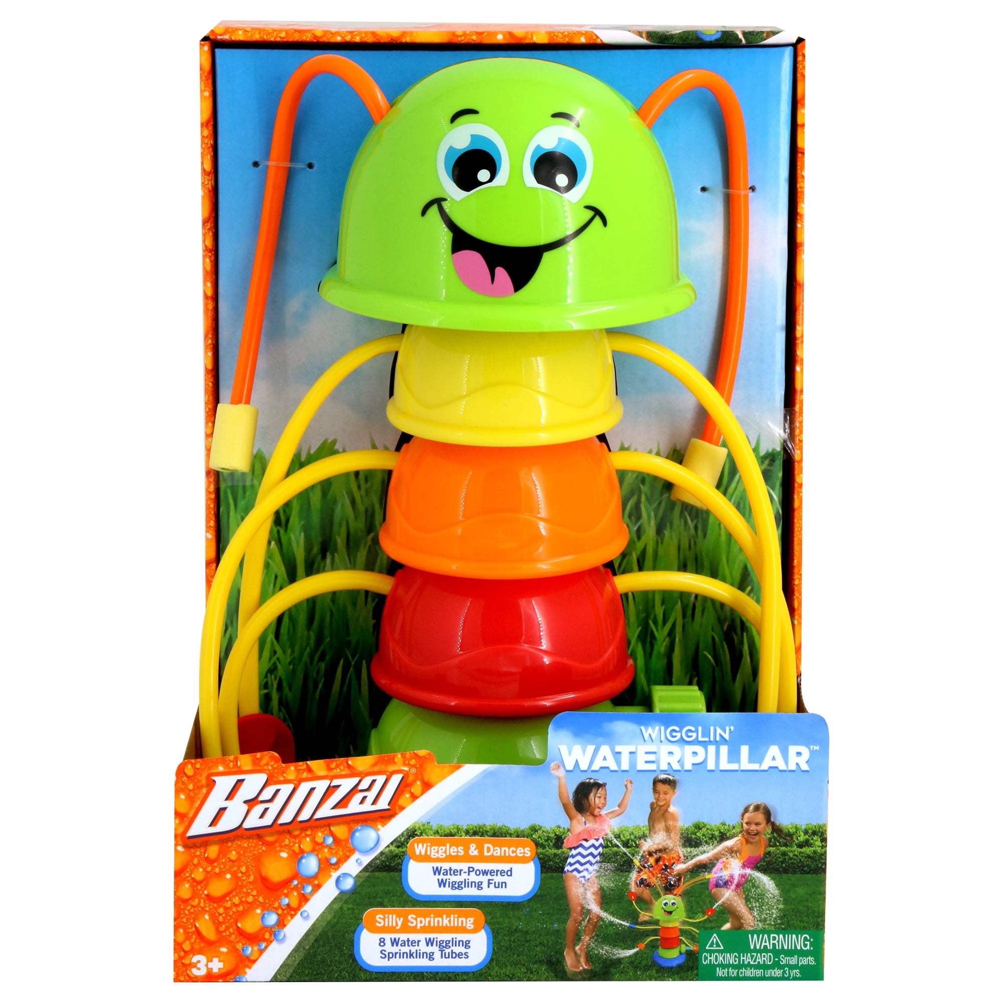 Banzai Wigglin’ Waterpillar Multicolor Summer Outdoor Kids Fun Water Sprinkler, Ages 3+, Unisex