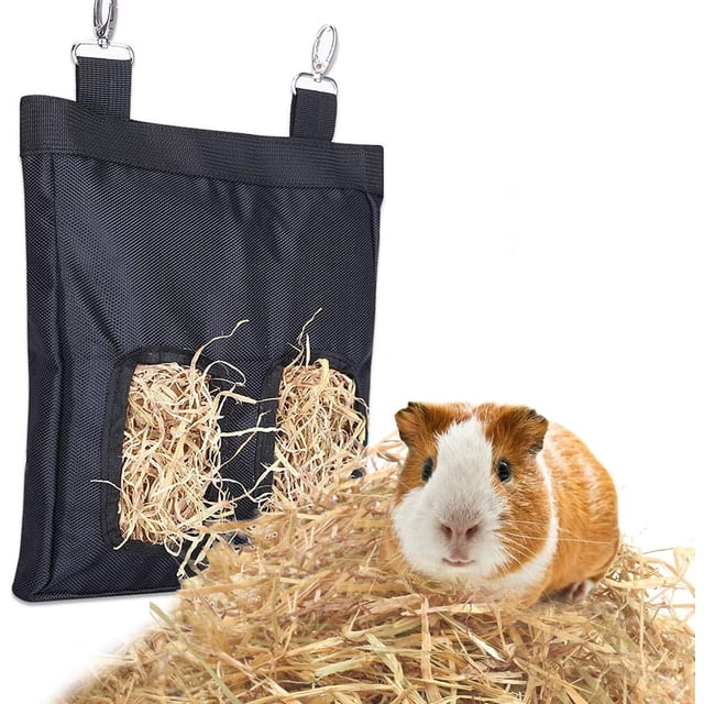 Bolsa de heno para conejillos de Indias, comedero de heno para conejos, bolsa de heno colgante para conejos, conejillos de Indias, chinchillas, hámsteres, animales pequeños, bolsa de almacenamiento e JAMW Sencillez