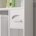 thumbnail image 6 of VECELO Over The Toilet Storage Cabinet, Bathroom Organizer with Door and Adjustable Shelf, Freestanding Space Saver Behind Toilet Storage Cabinet with Paper Holder and Racks, White, 6 of 11