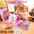 thumbnail image 6 of Faburo 230-Piece Kids Art Set with Double-Sided Trifold Easel, Coloring Drawing Supplies Gift for Kids Boys Girls, 6 of 7