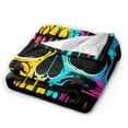 thumbnail image 2 of DouZhe Ultra-Soft Micro Fleece Lightweight Flannel Bed Blanket, Hip Hop Angry Skull Print Cozy Warm Throw Blankets, 40"x30", 2 of 7