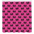 thumbnail image 3 of Ambesonne Pearls Shower Curtain, Bow Ties with Hearts, 69"Wx75"L, Pink Black, 3 of 3