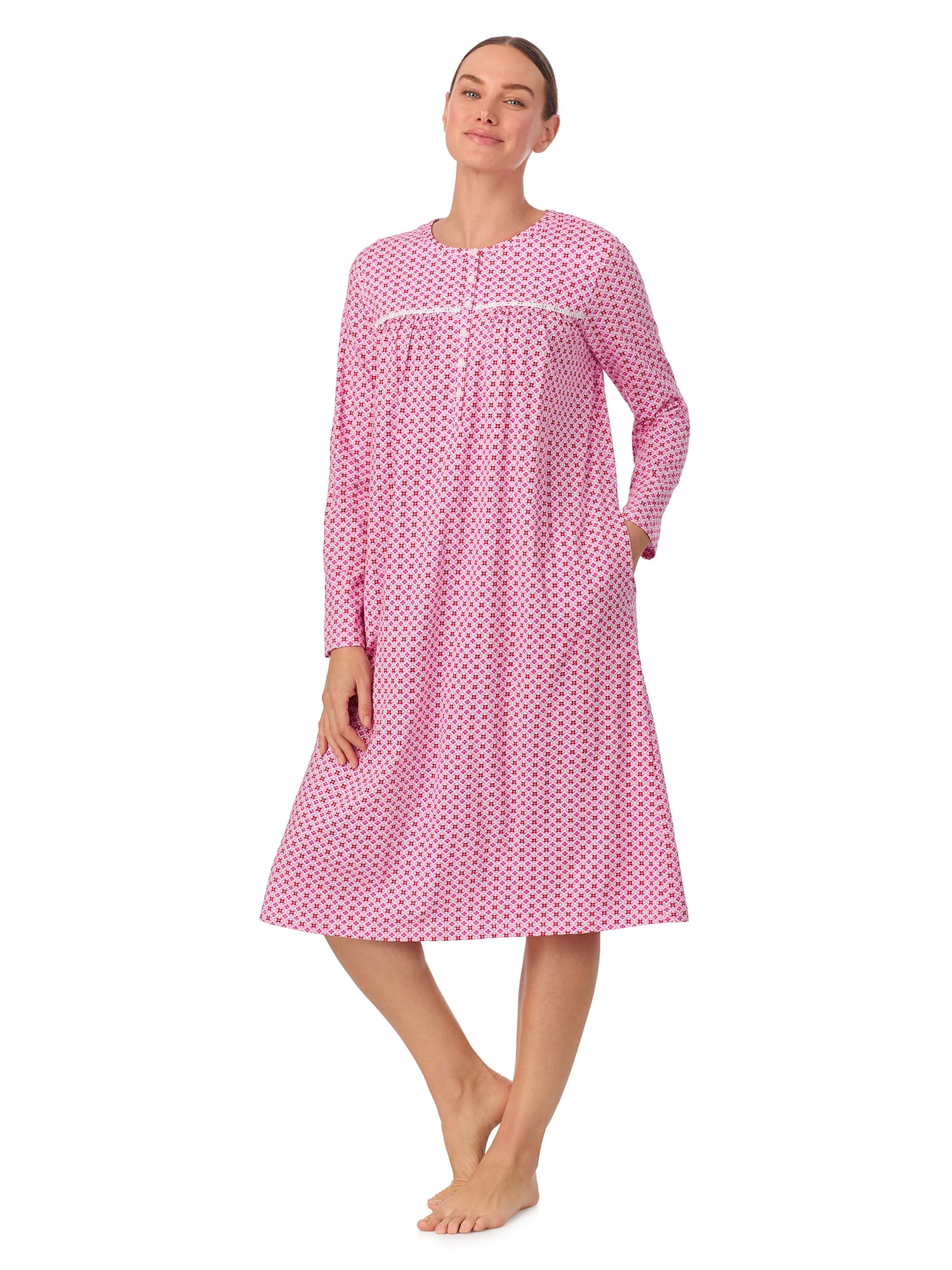 Aria Women’s 100% Cotton Long Sleeve Ballet Nightgown, Sizes XS-5X