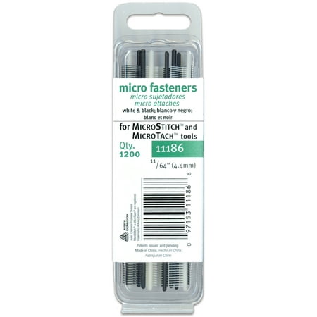 Avery Dennison Corporation Micro Stitch Fastener Refills, 4.4mm, White/Black