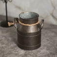 thumbnail image 3 of AURORA TRADE Shabby Chic Milk Can Jug with Rope Design French Farmhouse Decor Vase for Wedding Decor Galvanized Tin Can Rustic Primitive Bucket Vase for Decorative Flower Holder, 3 of 8