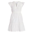 thumbnail image 6 of Time and Tru Women's Cotton Flutter Sleeve Mini Dress, Sizes XS-XXXL, 6 of 6