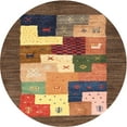 thumbnail image 1 of Ahgly Company Indoor Round Contemporary Dark Sienna Brown Abstract Area Rugs, 8' Round, 1 of 6