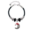 thumbnail image 2 of Delight Jewelry Silvertone Large Crescent Moon Santa Face Middle Sister Celtic Knot Leather Bead Bracelet, 7"+2" Extender, 2 of 4