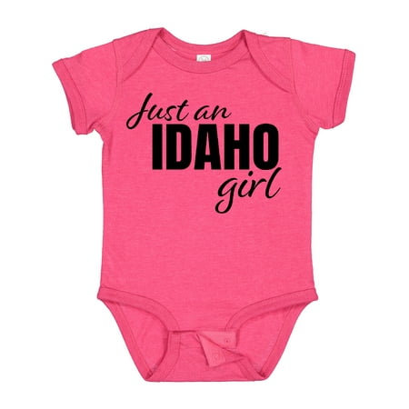 

Inktastic Just an Idaho Girl Born and Raised Girls Baby Bodysuit
