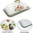 thumbnail image 4 of Enamel Butter Dish with Lid Vintage Enamelware Butter Keeper with Flower and Bird Patterns Farmhouse Butter Container Butter holder for Countertop Kitchen Decor Bee, 4 of 8