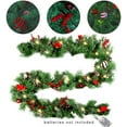 thumbnail image 4 of Guirnalda navideña LED de 2,7 m con piñas, frutos rojos, bolas navideñas, dulces, con 50 luces LED blancas cálidas JAMW Sencillez, 4 of 5