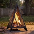 thumbnail image 2 of Sunnydaze Majestic Pyramid Steel Mesh Fire Pit - Black, 2 of 10