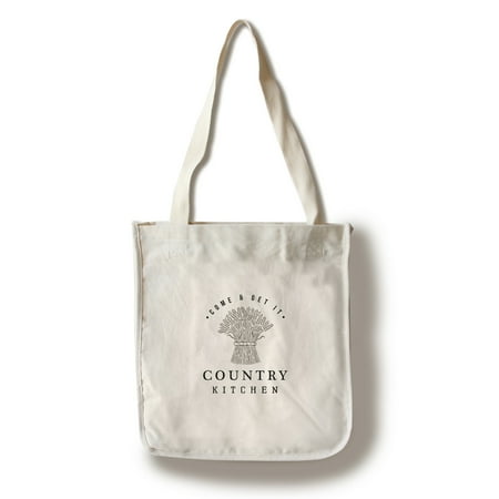 Bundles Bags - Country Kitchen - Wheat Bundle on White - Lantern Press Artwork (100% Cotton Tote Bag - Reusable)