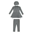 thumbnail image 1 of Hiiyo Toddler Girls 3PCS Swimsuit Solid Color Rash Guard Pants Hat Sport Bathing Suit, 1 of 5