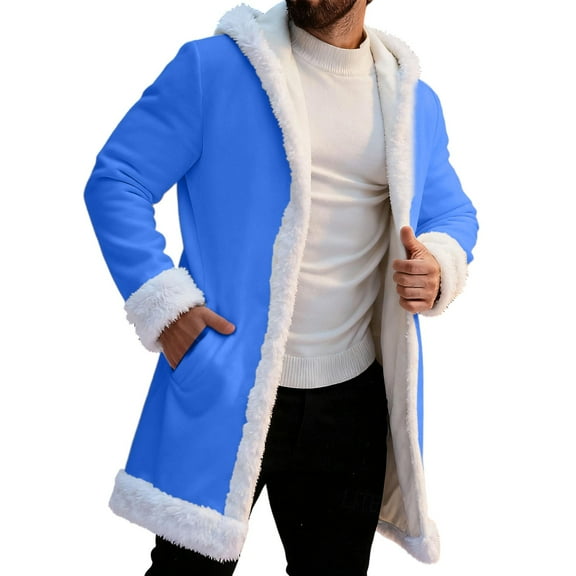 Cozy Winter Hooded Cardigan, Sherpa-Lined Christmas Jacket for Men & Women, Festive Outdoor Comfort, Long Sleeve Holiday â [Color], [Size]