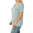 thumbnail image 4 of Zenana Women & Plus Relaxed Fit V-Neck Short Sleeve Basic Jersey T-Shirt Tops, 4 of 4
