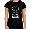 thumbnail image 2 of Love Wins LGBTQ Pride Rainbow Flag Gay Lesbian Pride Ally Womens T Shirts, 2 of 8