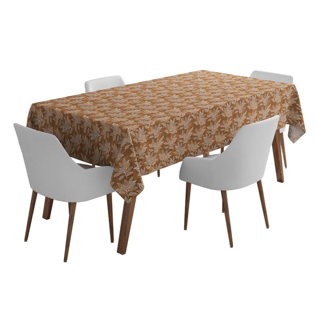Vargottam Indoor/OutdoorTablecloth58x120 InchRectangleTablecloth Waterproof PatioTableCloths- Spring/SummerTableCovers for Backyard RectangularTable/BBQs/Picnic -Tawny Brown