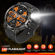 PAKRYS KC89 1.85'' HD 760mAh Battery Smart Watch for Men with LED Flashlight 100+ Sports Modes Fitness Tracker Smartwatches for iOS Android, 1pc, Black