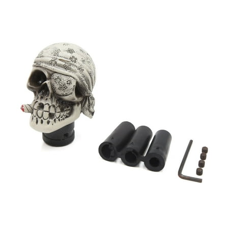 - White Skull Head Shaped Manual Stick Gear Shift Knob Lever Shifter for Car