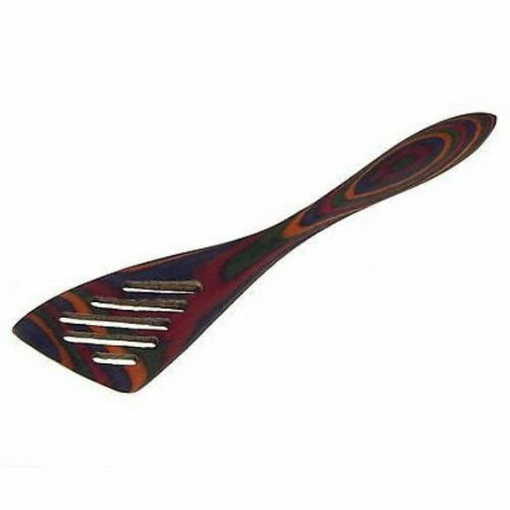 Island Bamboo 8-Inch Pakkawood Mini Slotted Spatula, Rainbow