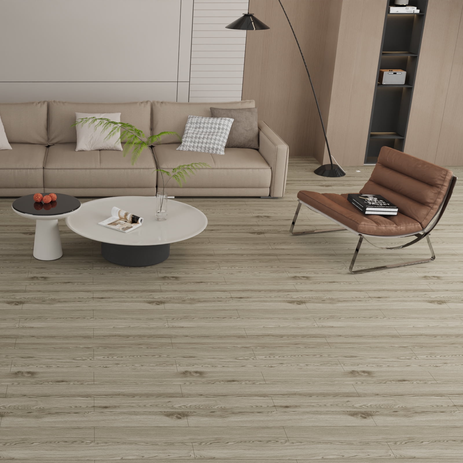 Vinyl Flooring Roll PVC Thickened Peel and Stick Floor Wood Plank Self Adhesive Flooring DIY 23.6" X 196" Maroon