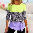 thumbnail image 1 of Qertyioot Femmes Mode Été Décontracté Imprimé Col Rond T-shirt Ample Hauts Blouse Chandail, 1 of 5