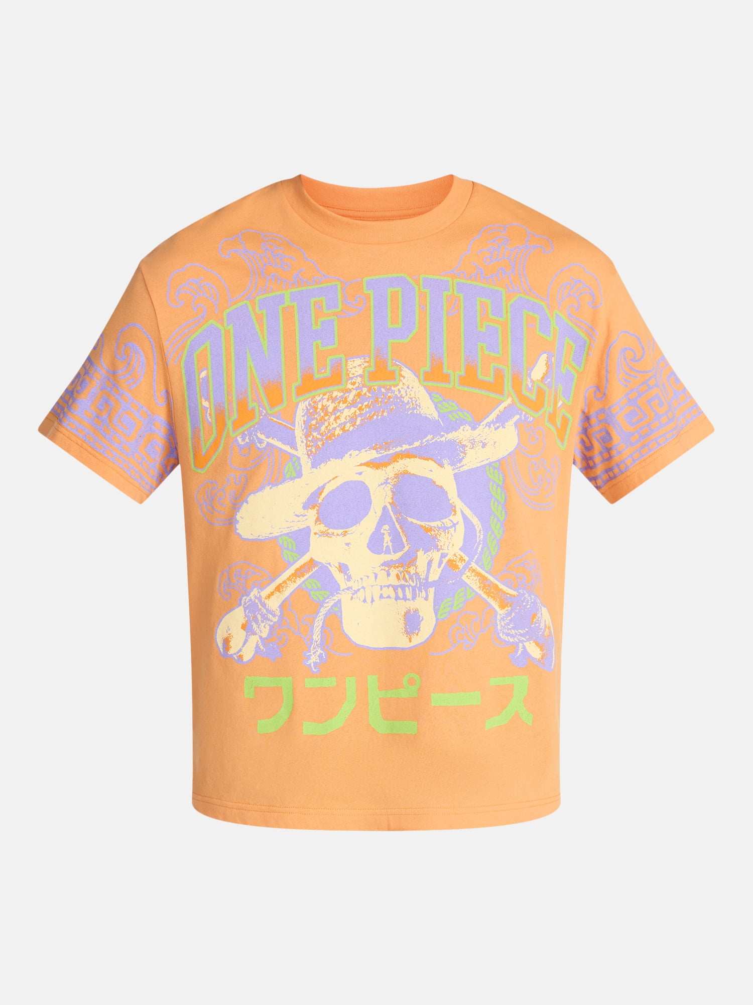 One Piece Men's and Big Men's Pirate King Waves Oversized Graphic Tee, Sizes XS-3XL