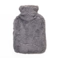 thumbnail image 1 of Botella de agua caliente con tapa, bolsa de agua caliente de PVC de 1 l para cuello, dolor de hombro y calentador de manos, calambres menstruales, compresas calientes y terapia de frío (gris, 1 of 4