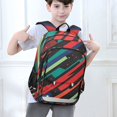 thumbnail image 6 of FORMRS Unisex School Backpack 17" Student Travel Bag with Laptop Compartment, Blue Abstract Lines, 6 of 7