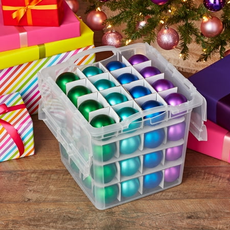 The Home Edit Ornament Organizer with Hinged Lid, Clear, 2 Pack