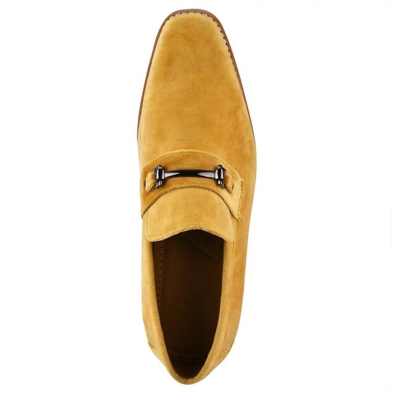 LIBERTYZENO Mens Genuine Mustard Suede Leather Loafer Tassel Slip-On Tuxedo Shoe LIBERTYZENO Mens Genuine Mustard Suede Leather Loafer Tassel  main image 4