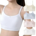 thumbnail image 4 of BLTIBY 4PC Cotton Girls Training Bra Cami Training Solid Color Bras for Teens with Spaghetti Straps Breathable Comfortable Fashion Bralette Multicolor 13-14 Years, 4 of 9
