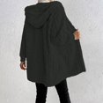 thumbnail image 6 of Women's Hooded Cardigan Jacket Long Loose Open Front Fleece Coat Fall Winter Cable Knit Causal Jacket, XL, 6 of 6