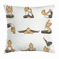thumbnail image 1 of Yoga Throw Pillow Cushion Cover, Cartoon Yoga Young Girl Doing Different Poses Energy Action Aerobics Vitality Health, Decorative Square Accent Pillow Case, 20 X 20 Inches, Multicolor, by Ambesonne, 1 of 2