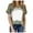 Army Green, variant on Giftesty Blouses for Women Dressy Casual Women's Casual Loose and Comfortable Gradient Round Neck Short-sleeved T-shirt