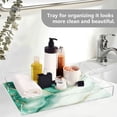 thumbnail image 5 of WOBOGO Green Gilt Patterns Acrylic Serving Trays 15.7x11.8 Inch Spill Proof Clear Decorative Organizer with Handle, 5 of 7