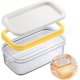 thumbnail image 1 of Cortador de mantequilla JINMJMXG Cortador de acero inoxidable recipiente para refrigerador corte fácil dos barras de mantequilla de 4 oz, 1 of 5
