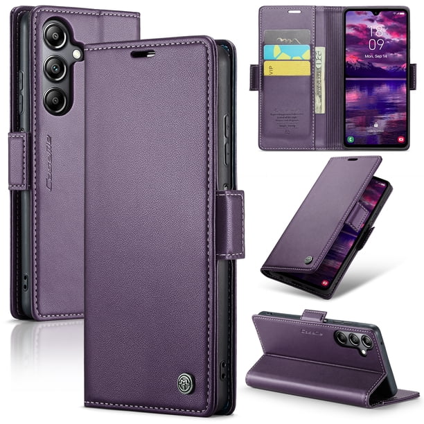 CaseMe Funda de Cuero para For Samsung Galaxy A05S con Bloqueo RFID, Funda para For Samsung Galaxy A05S para Mujer y Hombres, Tarjetero con Cierre Magnético, Funda Tipo Folio para For Samsung A05S