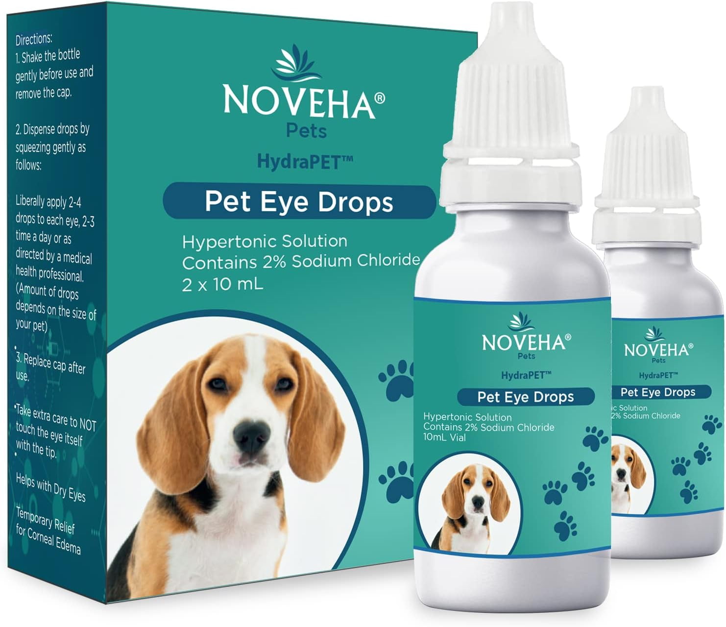 NOVEHA HydraPet™ Pink Eye Drops for Dogs & Cats 2x10ml