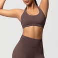 thumbnail image 6 of Neewe Women's Seamless Sports Bra Knitted Yoga Suit Gathering Breathable Workout Gym Tank Top for Women-Coffee XL, 6 of 9