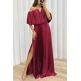 thumbnail image 5 of Vestido elegante y sexy con hombros descubiertos y plisado para mujer de otoño e invierno, 5 of 5