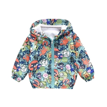 

TUOBARR Toddler Baby Girls Boys Fashion Long Sleeved Coat Printed Hooded Jacket Suit Red(2-7Years)