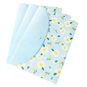 ARMODORRA Plastic Document Folder Envelope A4 Files Paper Organizers Bag Floral Design Blue