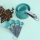thumbnail image 3 of Juego de 8 cucharas medidoras de plástico verde, utensilios de medición para repostería, cucharas para café, 3 of 7