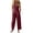 Wine, variant on Iyufng Women's Sleeveless Button Front Jumpsuits Summer Casual Deep V Neck Wide Leg Jumpsuits Overalls with Pockets