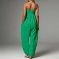 thumbnail image 5 of SONXAHE Womens Strapless Jumpsuit Smocked Tube Top Wide Leg Pocket Daily Bottoms, 5 of 5