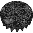 thumbnail image 3 of Halloween Tablecloth 70 Inch Round Black Cobweb Table Cloth Dust-Proof Wrinkle Resistant Rustic Halloween Tablecloth for Holiday Kitchen Dining Room Party Picnic Indoor Outdoor, 3 of 6