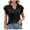 Black, variant on Lolmot Womens Summer Tops 2023 Casual Flounce Ruffle Sleeve V-Neck Solid Color Bottom T-Shirt Hollow Tops